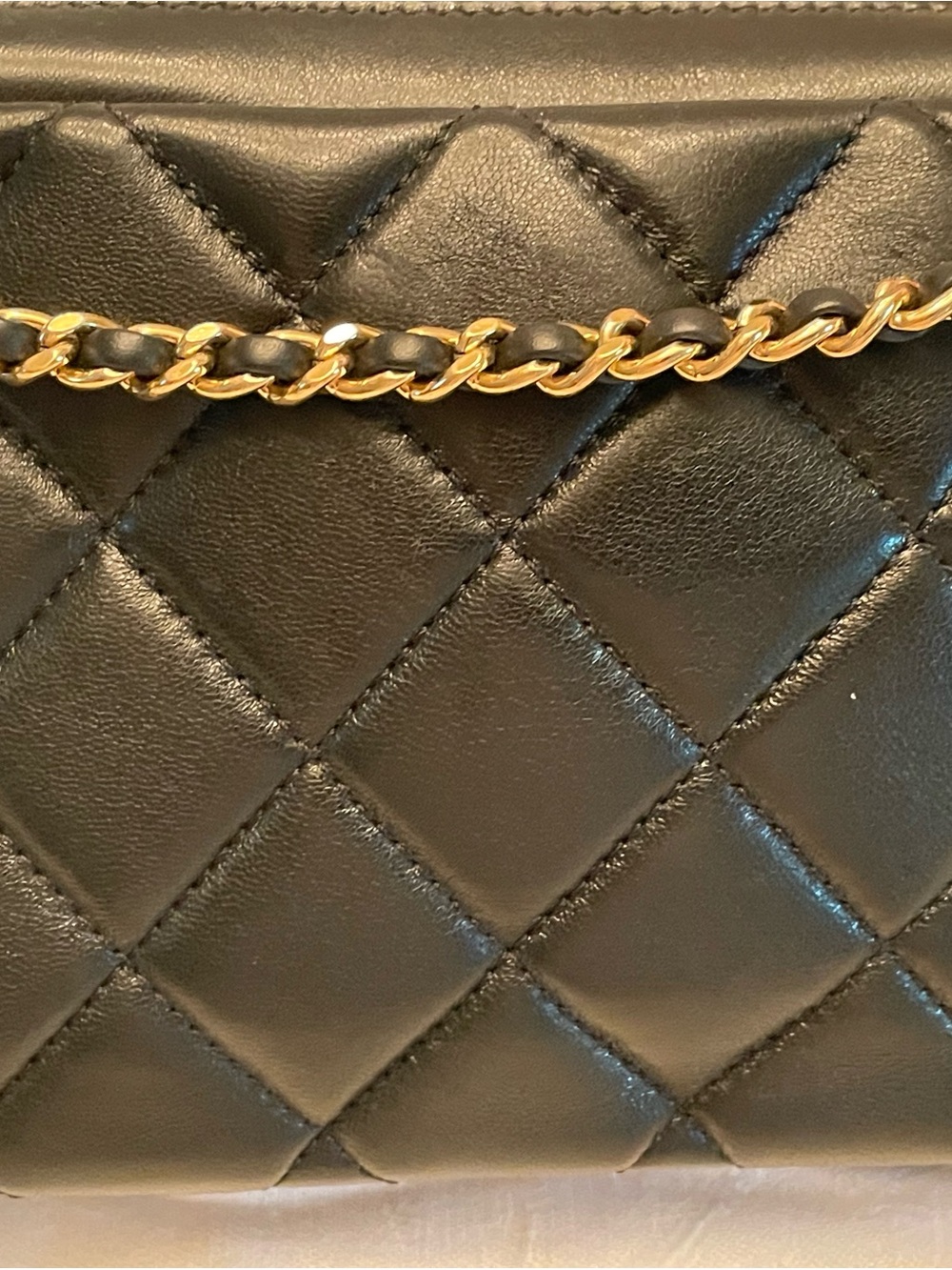 Chanel Quilted Lambskin Shoulder Bag in Black with Gold Hardware - Picture 3 of 5